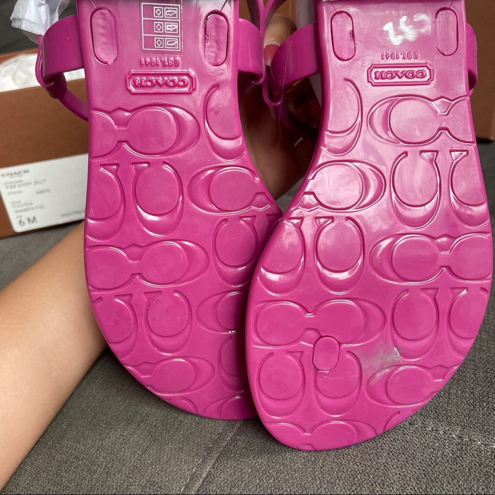 COACH Fuchsia Pink Jelly Sandals - Picture 4 of 4